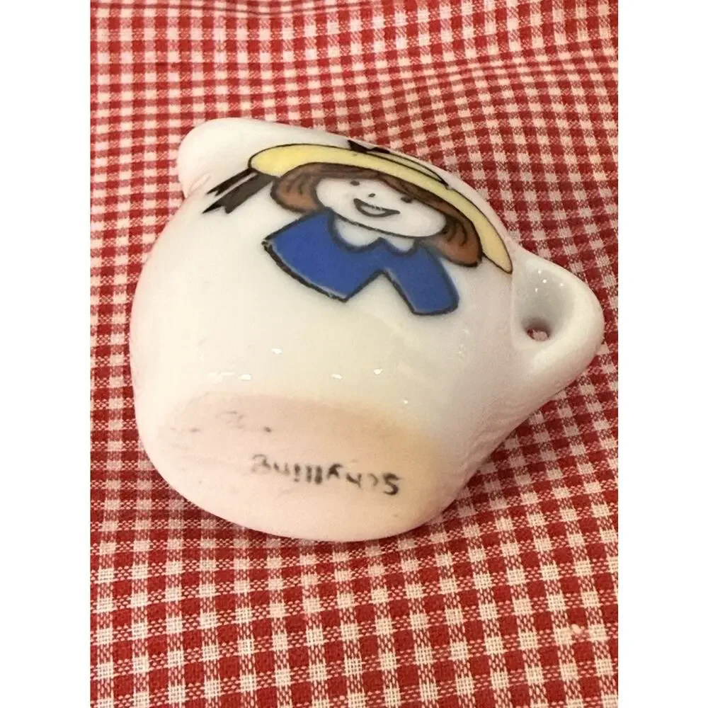 Vintage Schylling Madeline Tea Set Wicker Picnic Basket Complete Set Gingham 90s